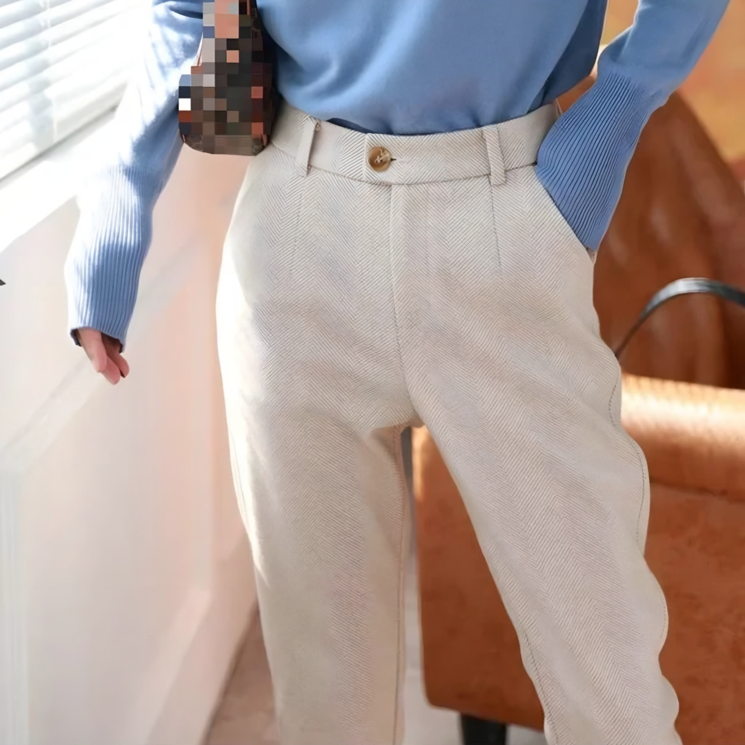 Pantalones de Lana de Cintura Alta