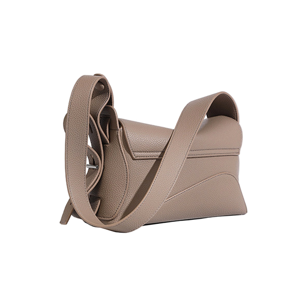 Bolso Bandolera Beige con Diseño Geométrico