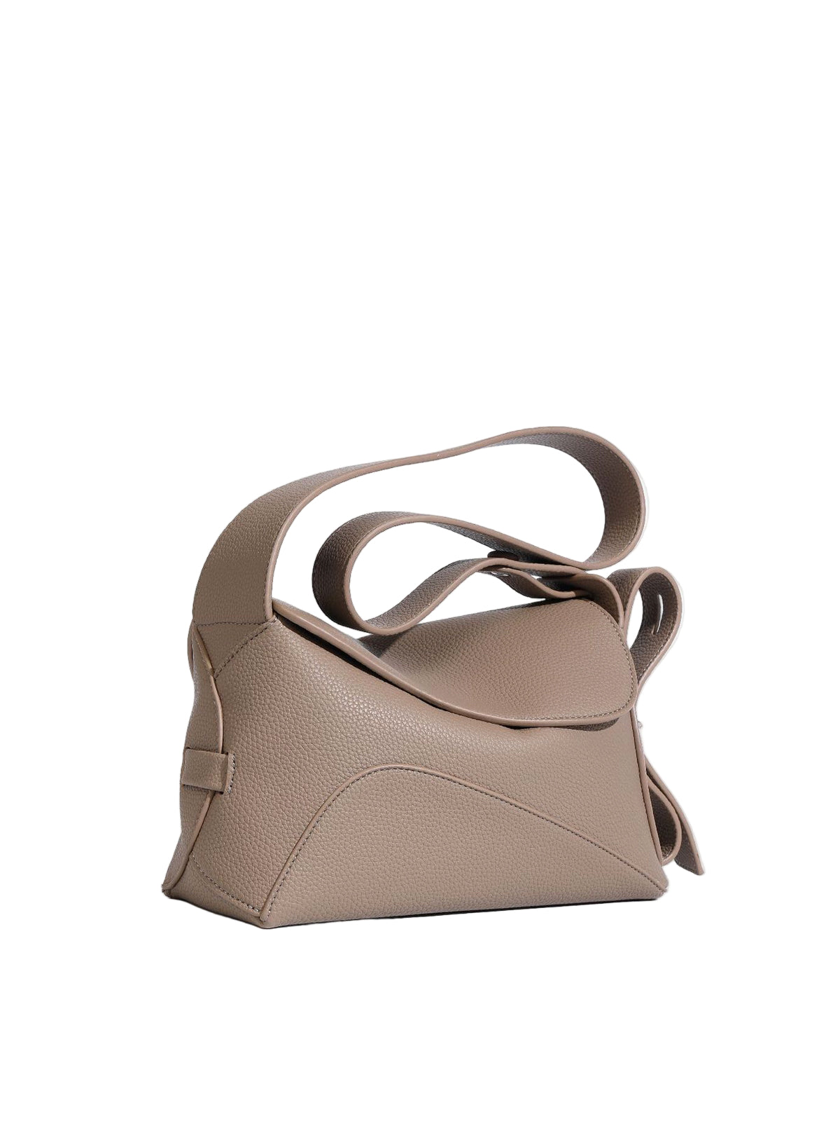 Bolso Bandolera Beige con Diseño Geométrico