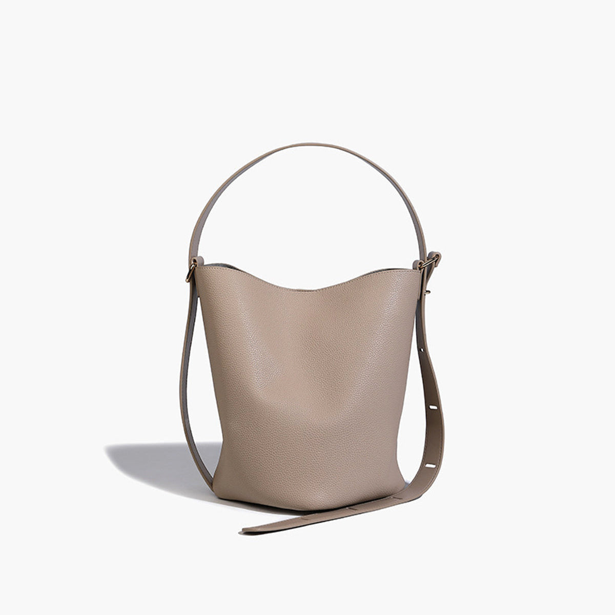 Bolso Bucket de Piel Sintética Beige