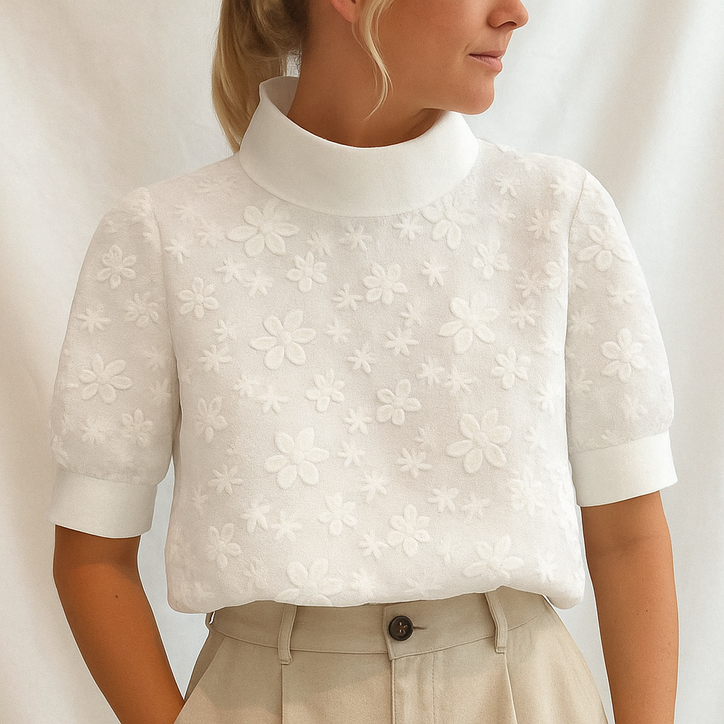 Blusa Blanca Bordado Floral