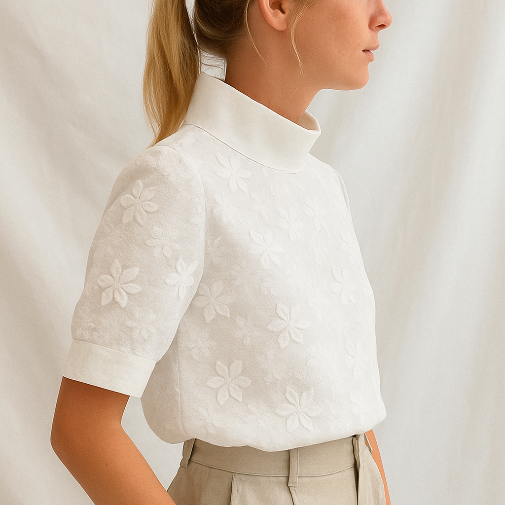 Blusa Blanca Bordado Floral