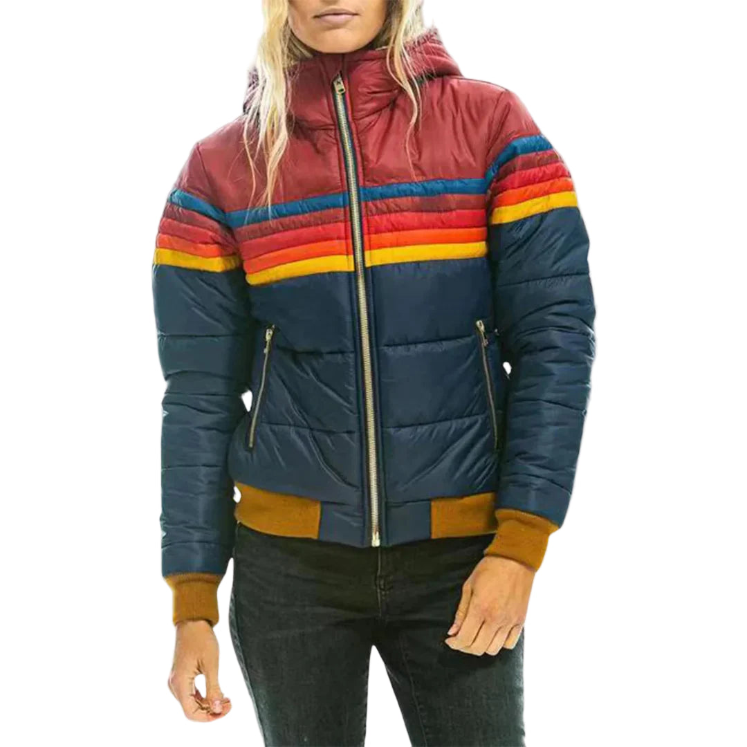 Chaqueta Acolchada Retro Multicolor