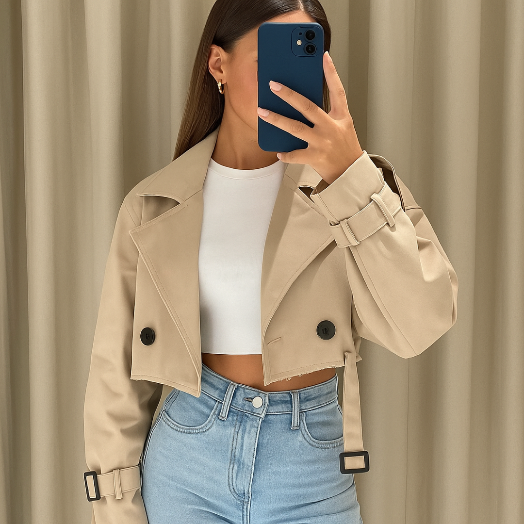 Trench Corto Estilo Urbano