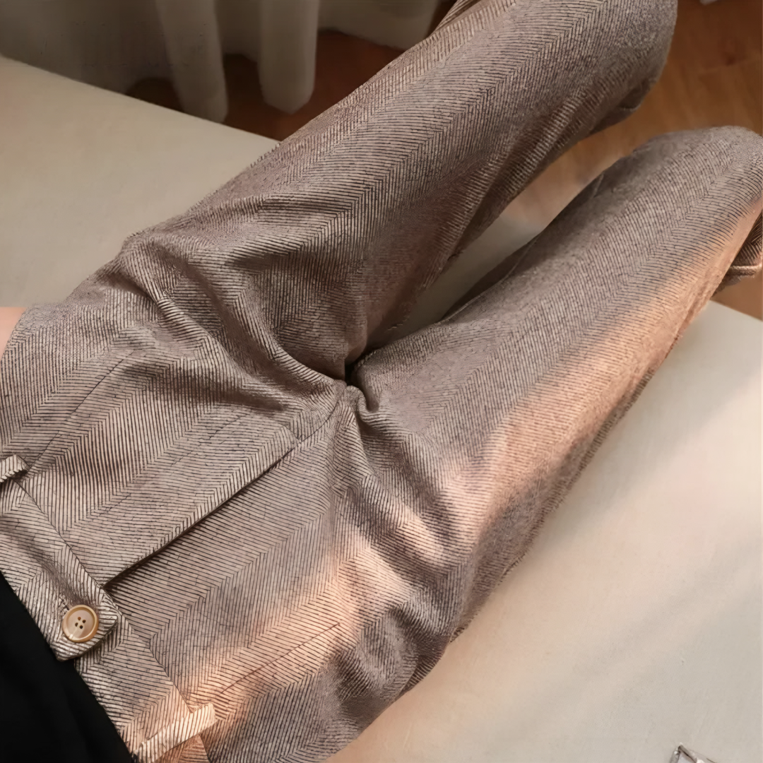 Pantalones de Lana de Cintura Alta