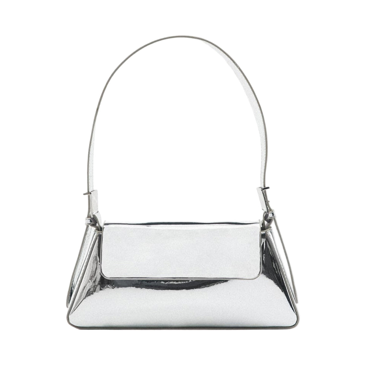 Bolso Plateado Metálico de Hombro