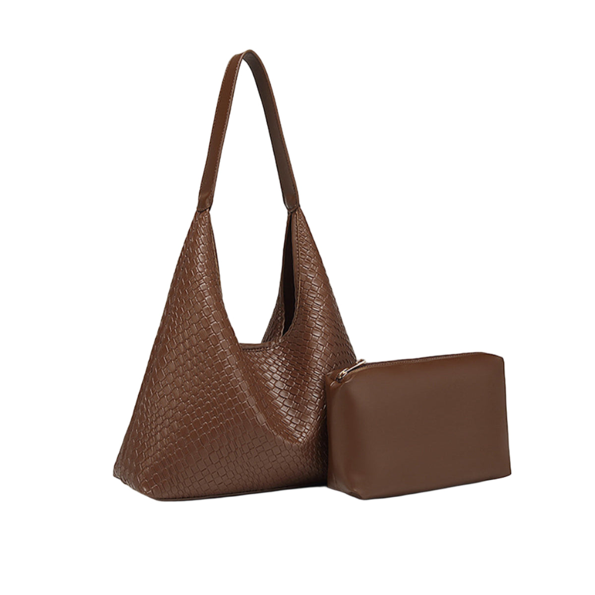 Bolso Shopper Trenzado Marrón
