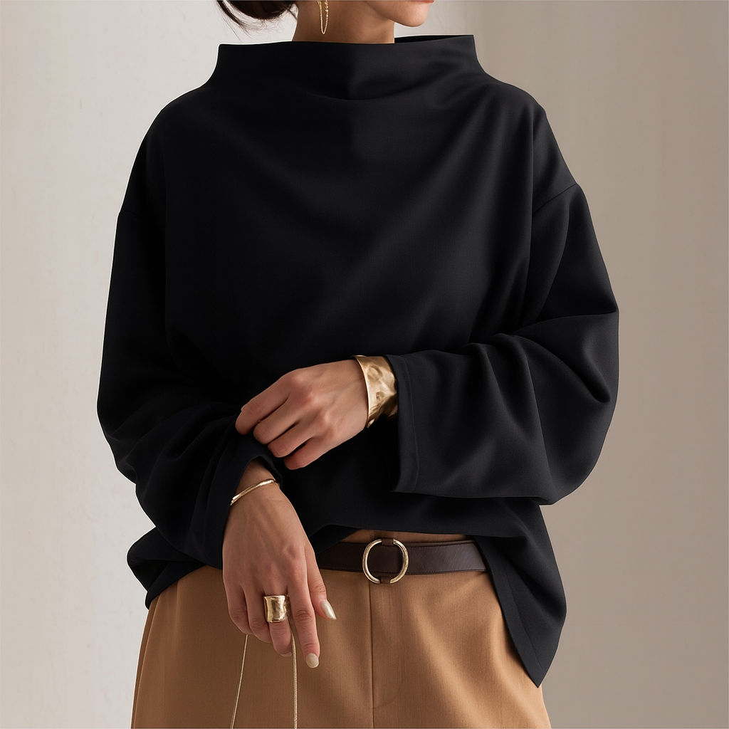 Blusa Minimalista Cuello Alto
