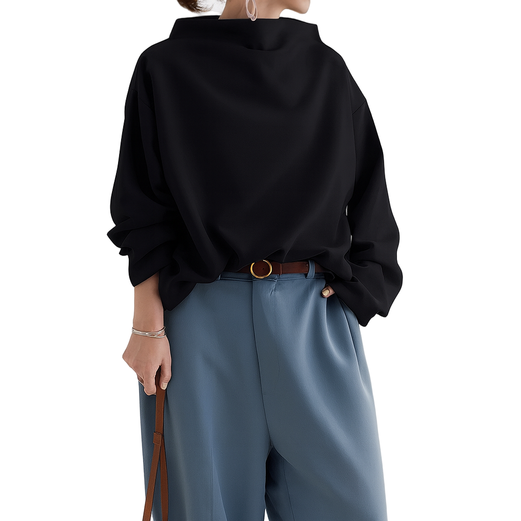 Blusa Minimalista Cuello Alto