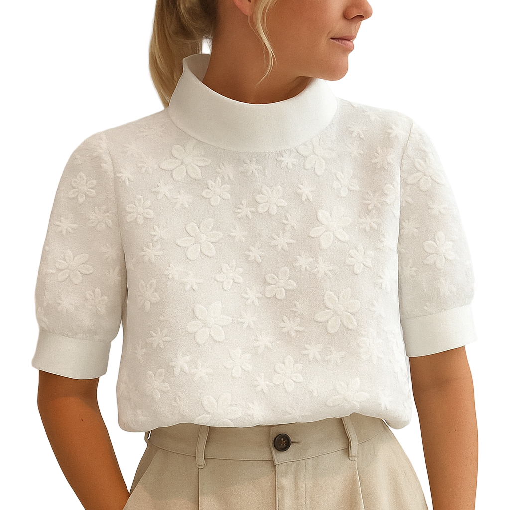 Blusa Blanca Bordado Floral