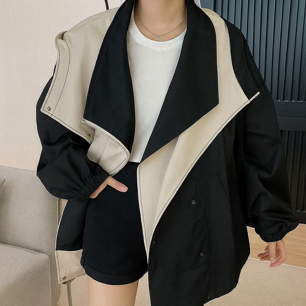 Chaqueta Bicolor Estilo Urbano