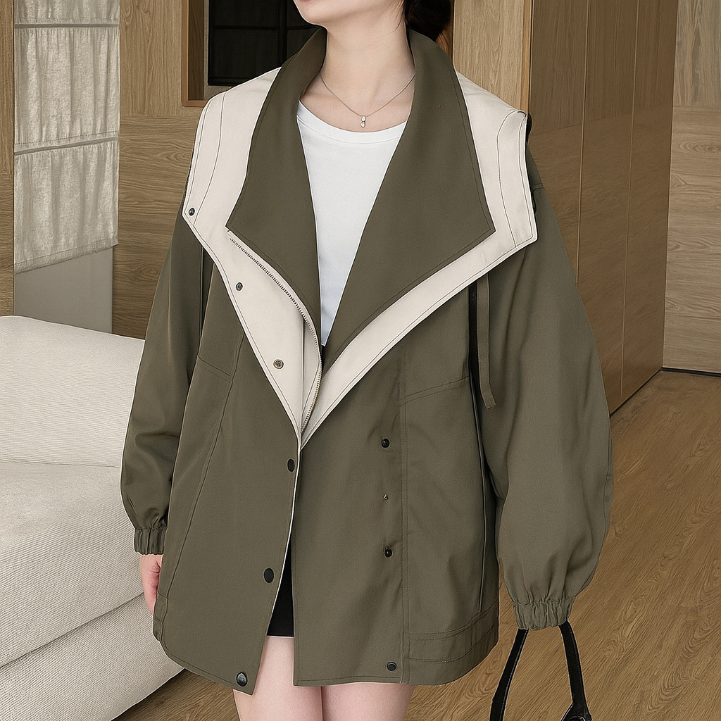Chaqueta Bicolor Estilo Urbano
